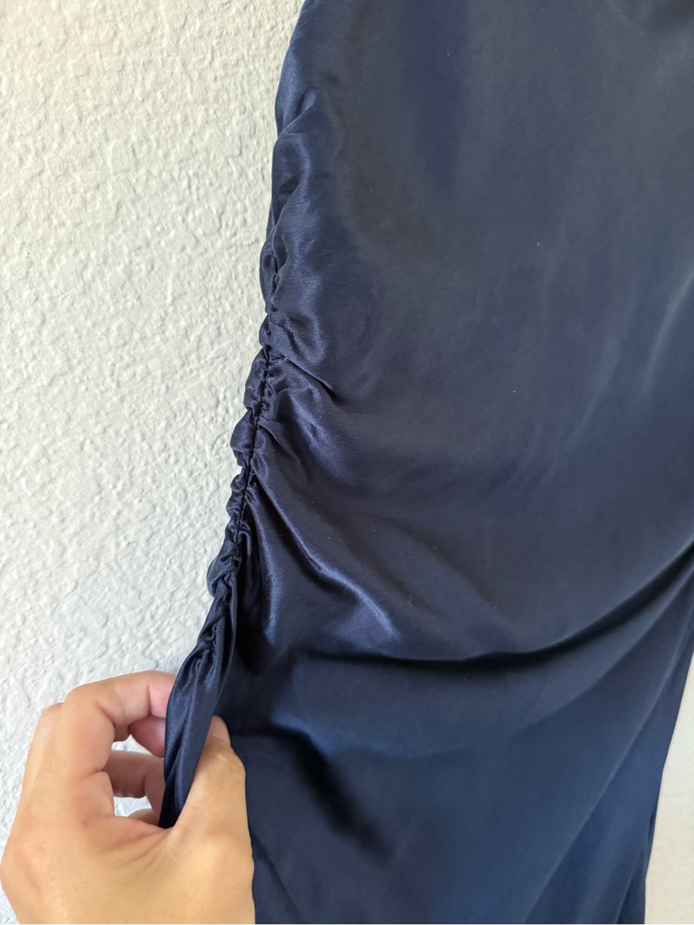 Reformation Navy Satin Veida dress - Picture 4 of 9